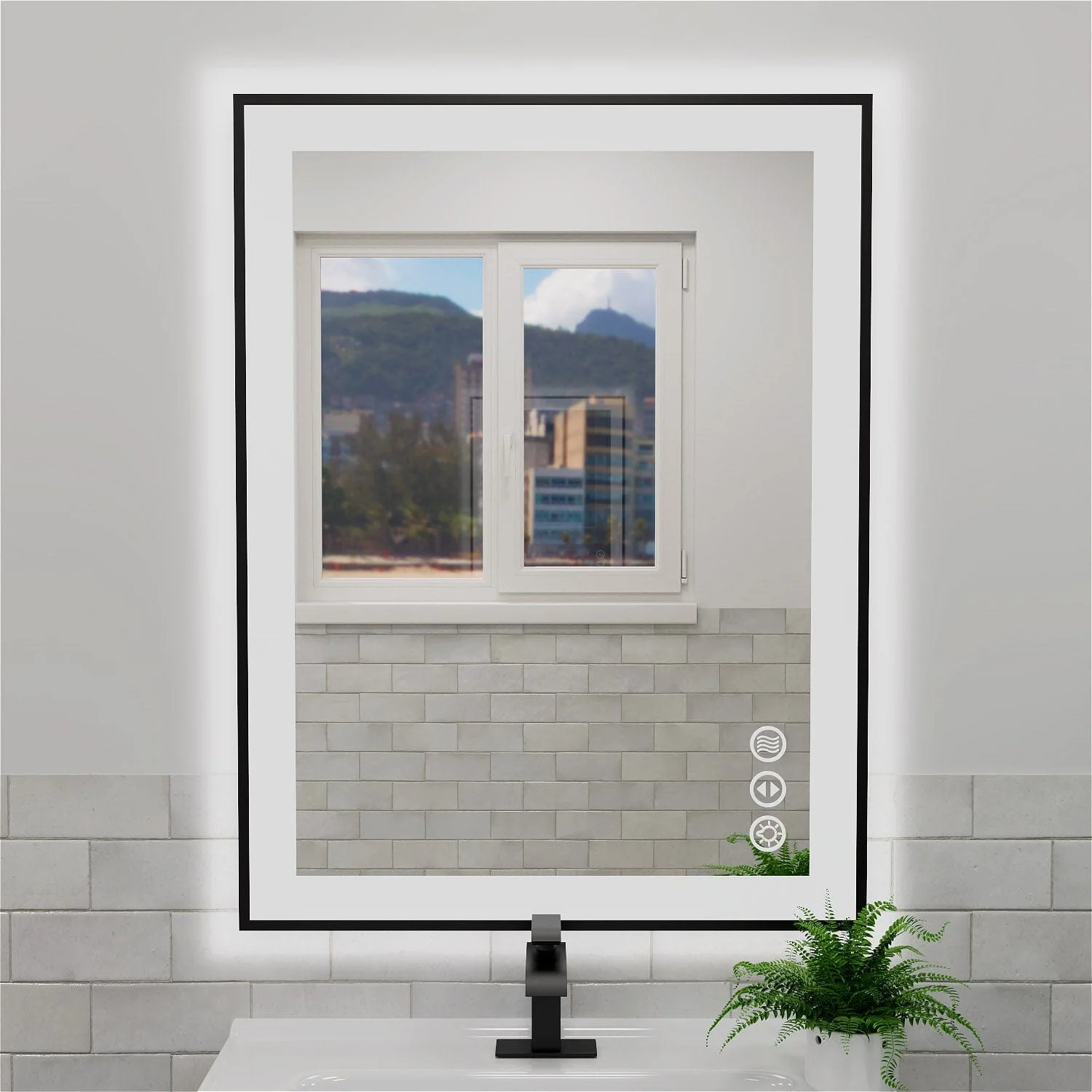 GIVING TREE 28"/32"/36"/40" LED Bathroom Mirror with Black Frame, Anti-Fog, Shatter-Proof, Memory, 3 Colors - Image 10