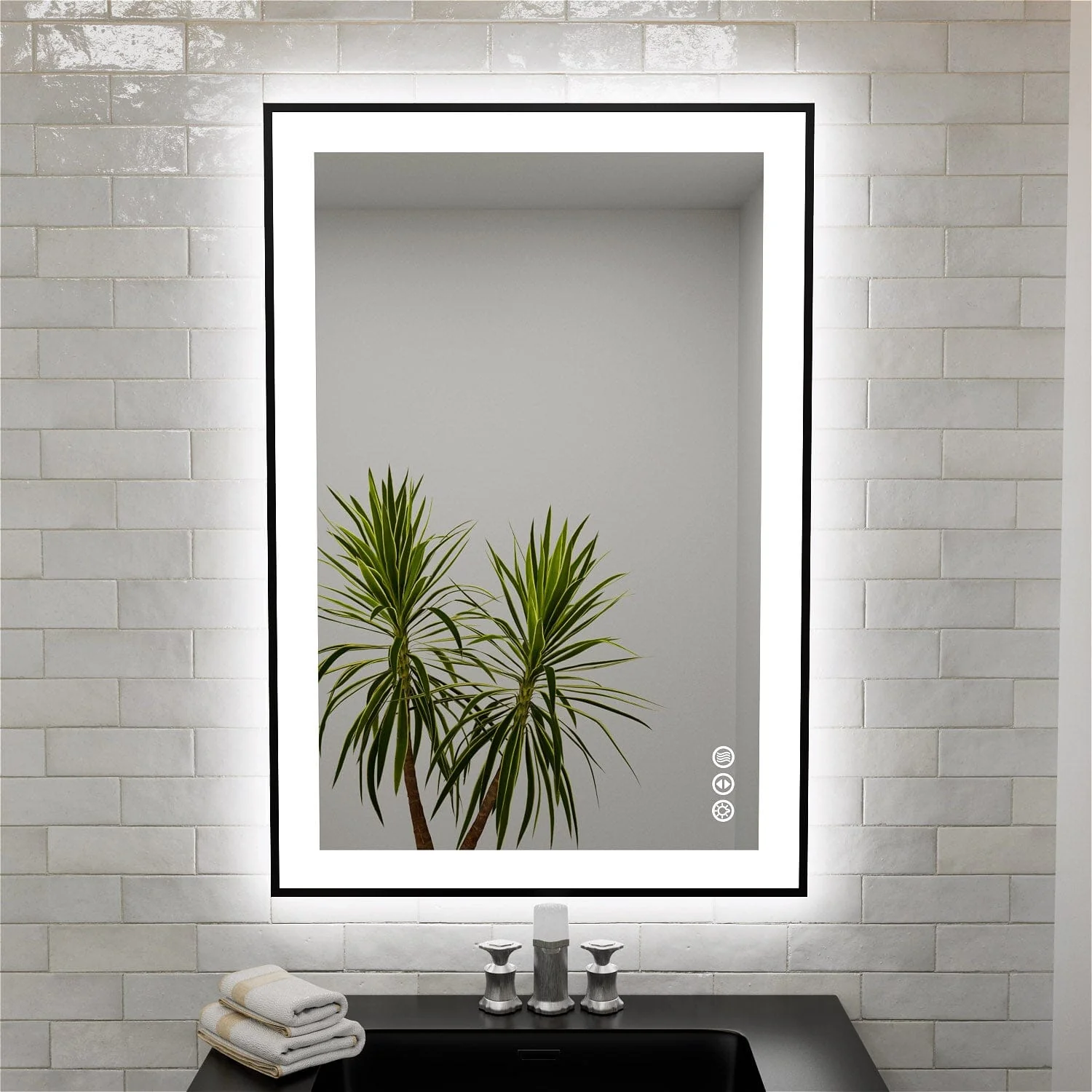 GIVING TREE 28"/32"/36"/40" LED Bathroom Mirror with Black Frame, Anti-Fog, Shatter-Proof, Memory, 3 Colors - Image 19
