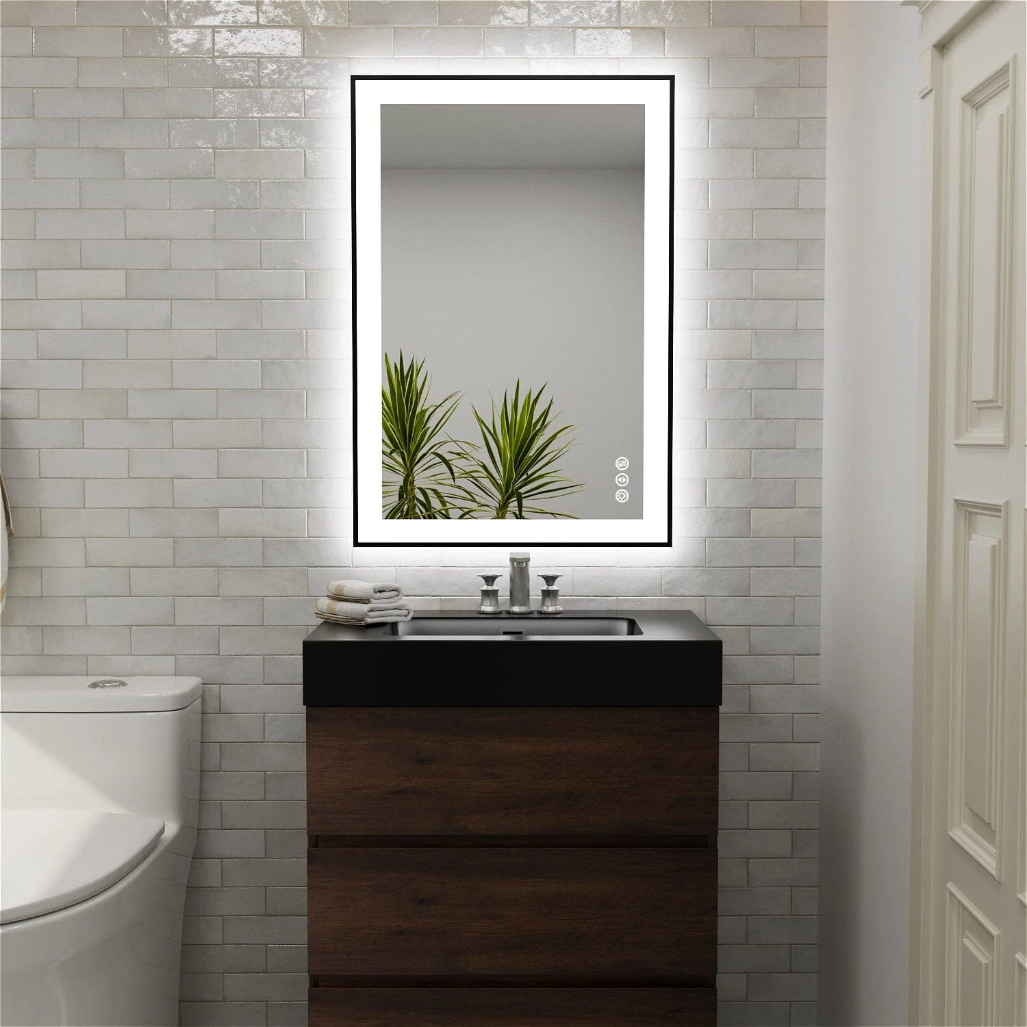 GIVING TREE 28"/32"/36"/40" LED Bathroom Mirror with Black Frame, Anti-Fog, Shatter-Proof, Memory, 3 Colors - Image 21