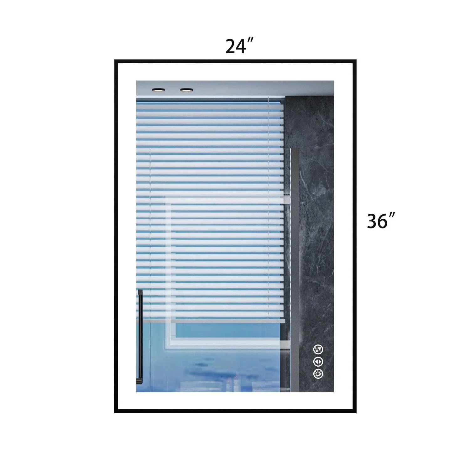 GIVING TREE 28"/32"/36"/40" LED Bathroom Mirror with Black Frame, Anti-Fog, Shatter-Proof, Memory, 3 Colors - Image 27