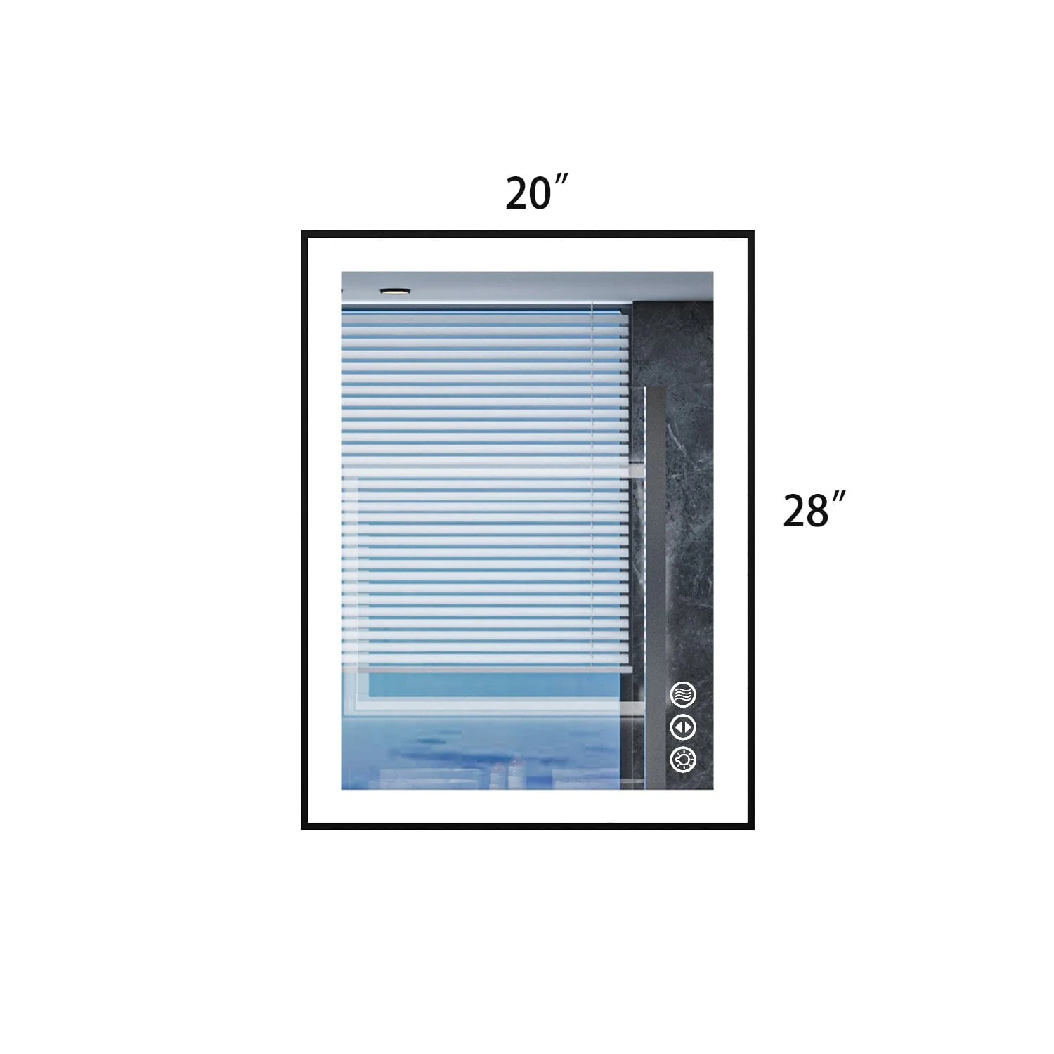 GIVING TREE 28"/32"/36"/40" LED Bathroom Mirror with Black Frame, Anti-Fog, Shatter-Proof, Memory, 3 Colors - Image 9