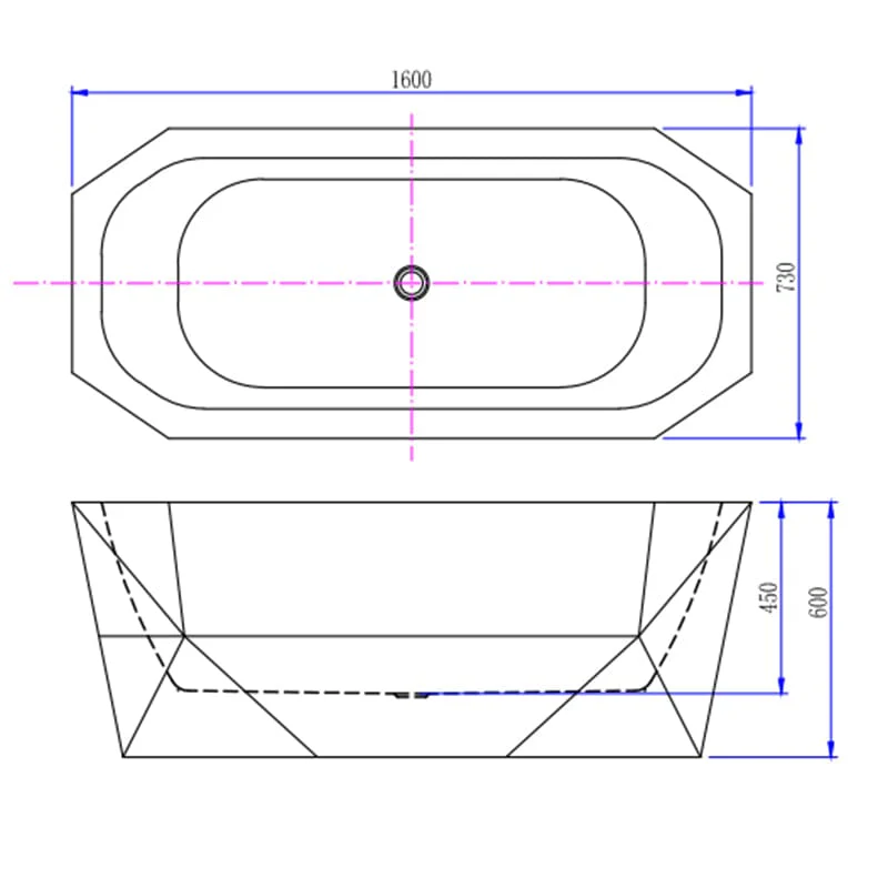 Mokleba 63'' Acrylic Tub Rectangle Freestanding Soaking Bathtub - Image 9