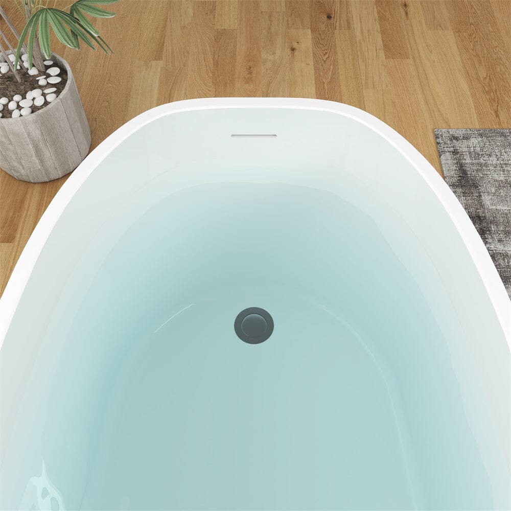 Mokleba 63" Acrylic End Drain Freestanding Tub with Pop-up Drain - Image 21