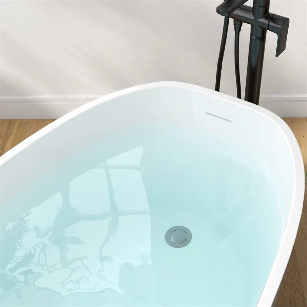 Mokleba 63" Acrylic End Drain Freestanding Tub with Pop-up Drain - Image 32