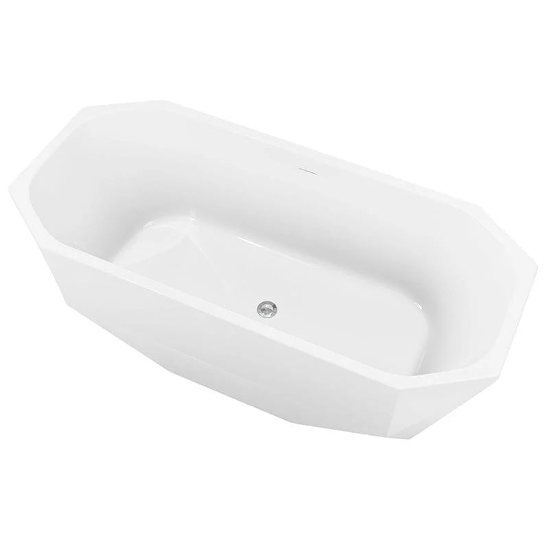 Mokleba 67'' Acrylic Tub Rectangle Freestanding Soaking Bathtub - Image 7