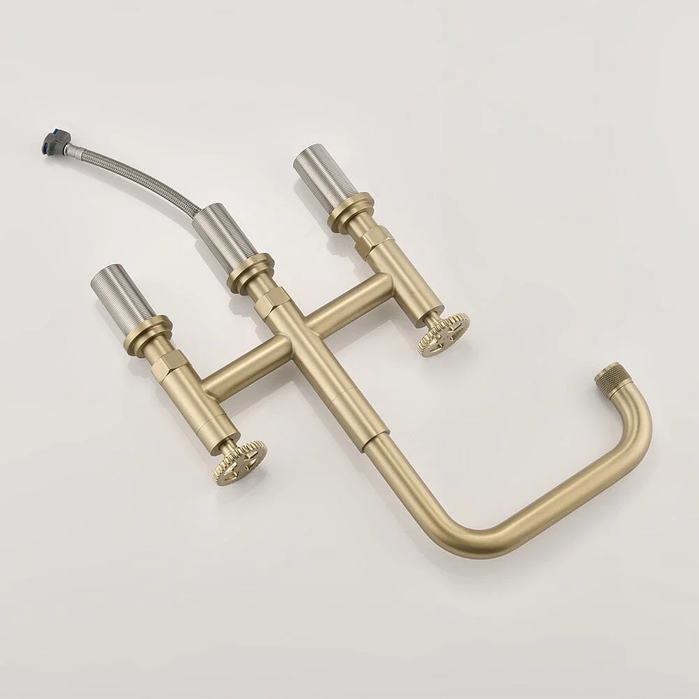 Giving Tree Double Handle Bridge Kitchen Faucet with Side Spray - Image 14