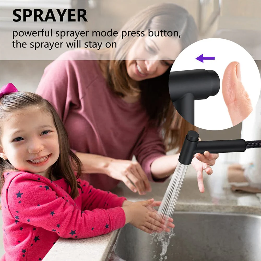 Giving Tree Double Handle Bridge Kitchen Faucet with Side Spray - Image 18