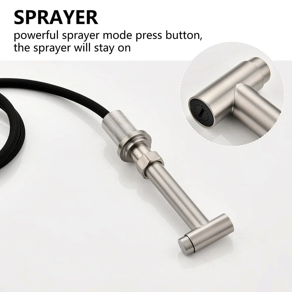 Giving Tree Double Handle Bridge Kitchen Faucet with Side Spray - Image 5