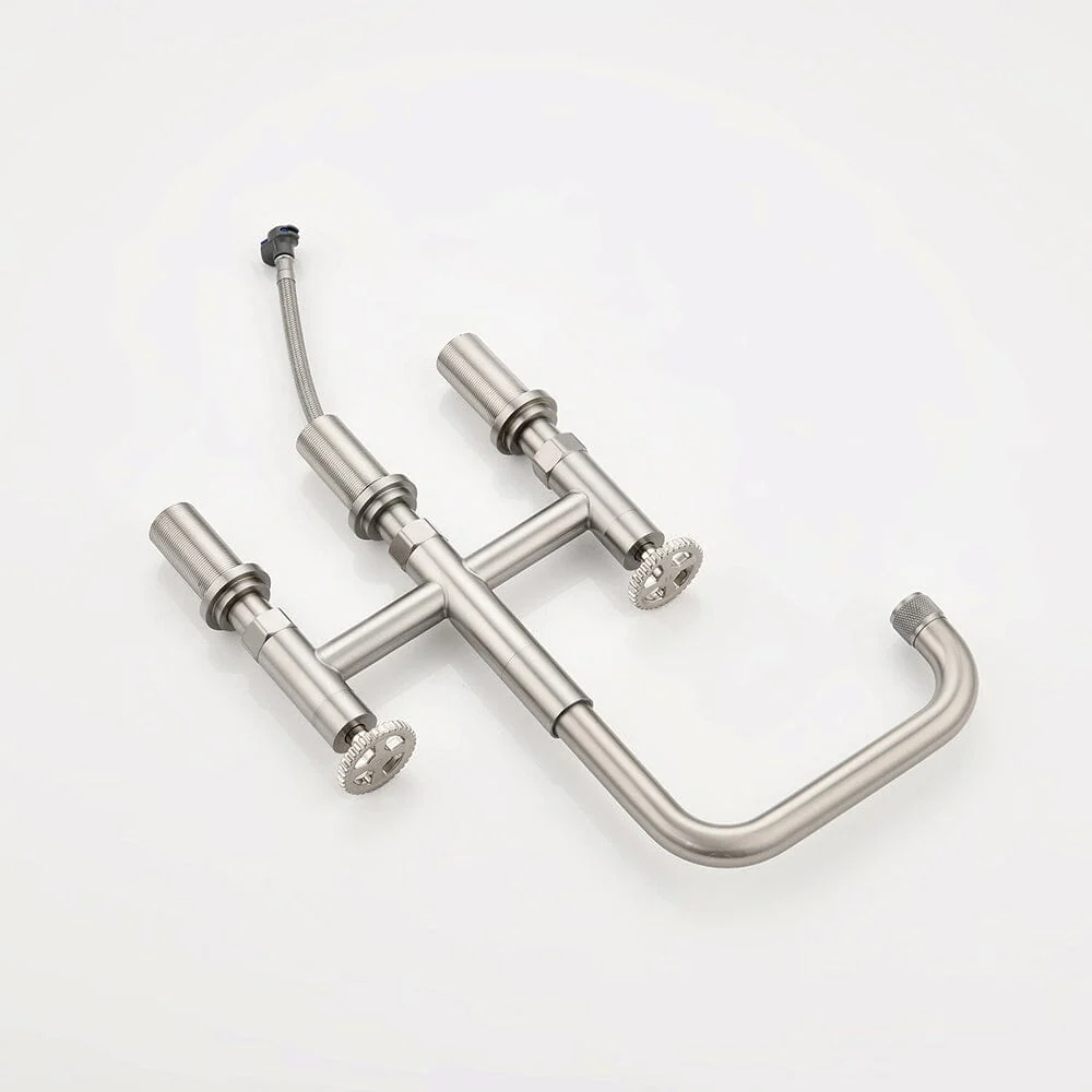 Giving Tree Double Handle Bridge Kitchen Faucet with Side Spray - Image 7