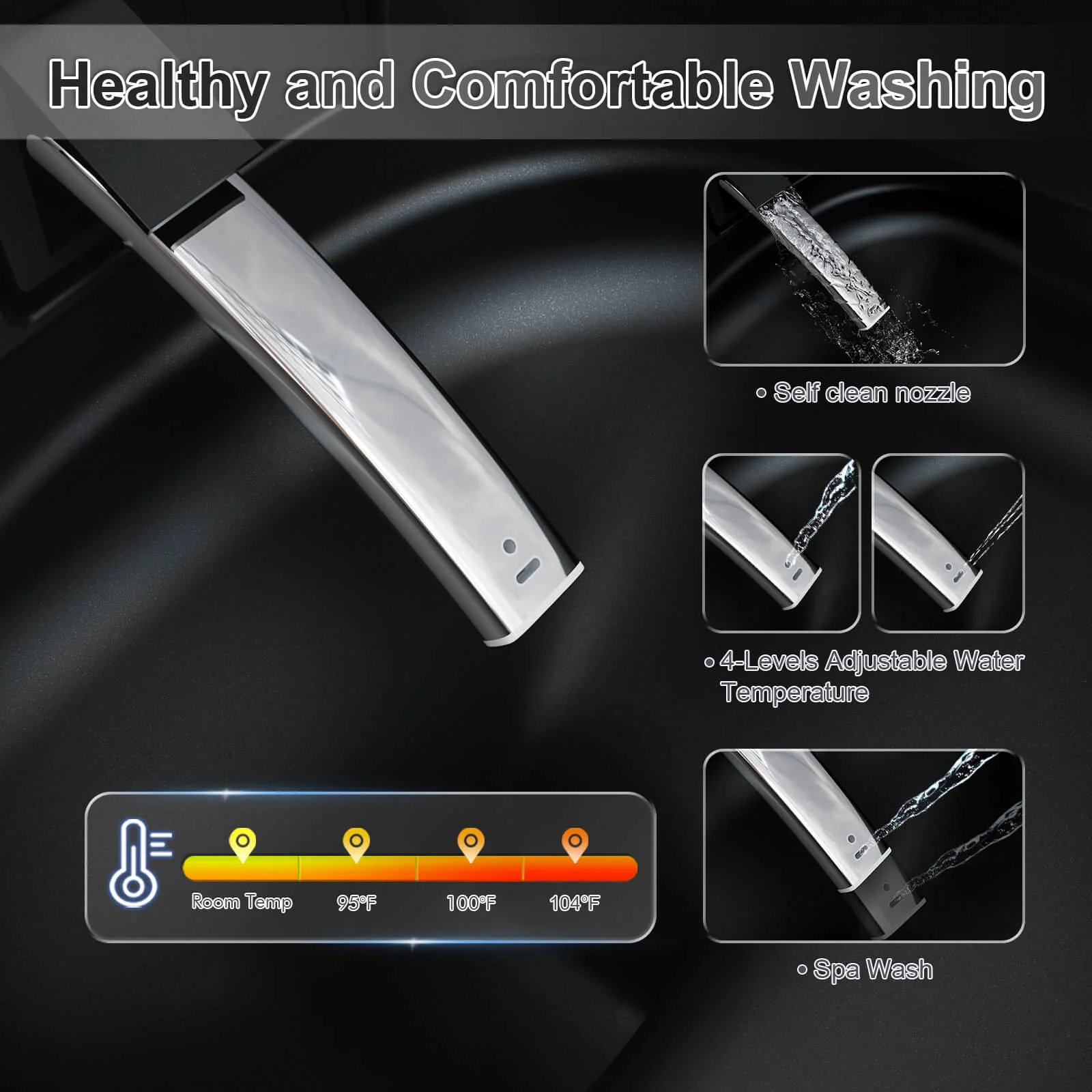 Tankless Elongated Smart Bidet Toilet with Heated Seat, Drying, Night Light - Image 20