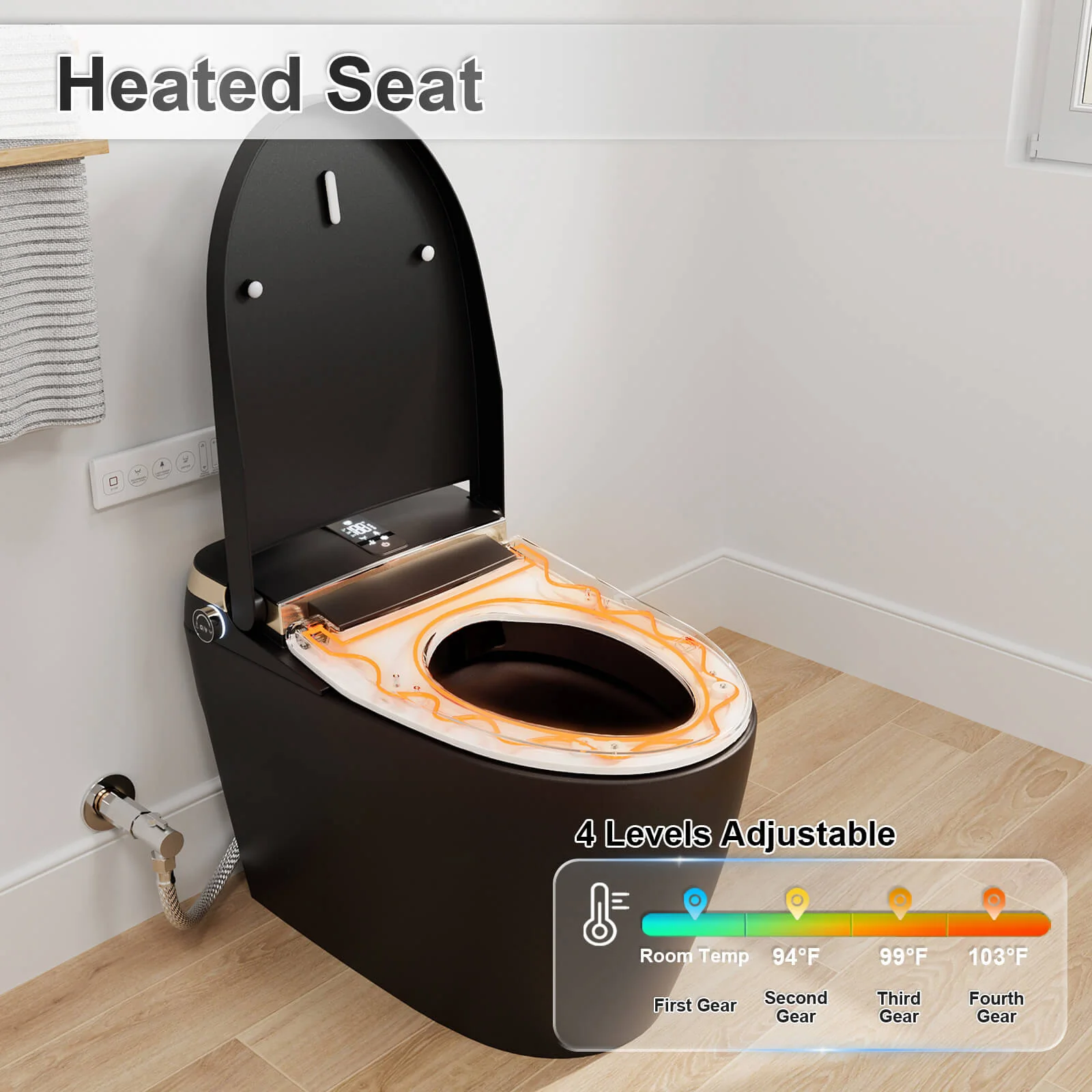 Tankless Elongated Smart Bidet Toilet with Heated Seat, Drying, Night Light - Image 22