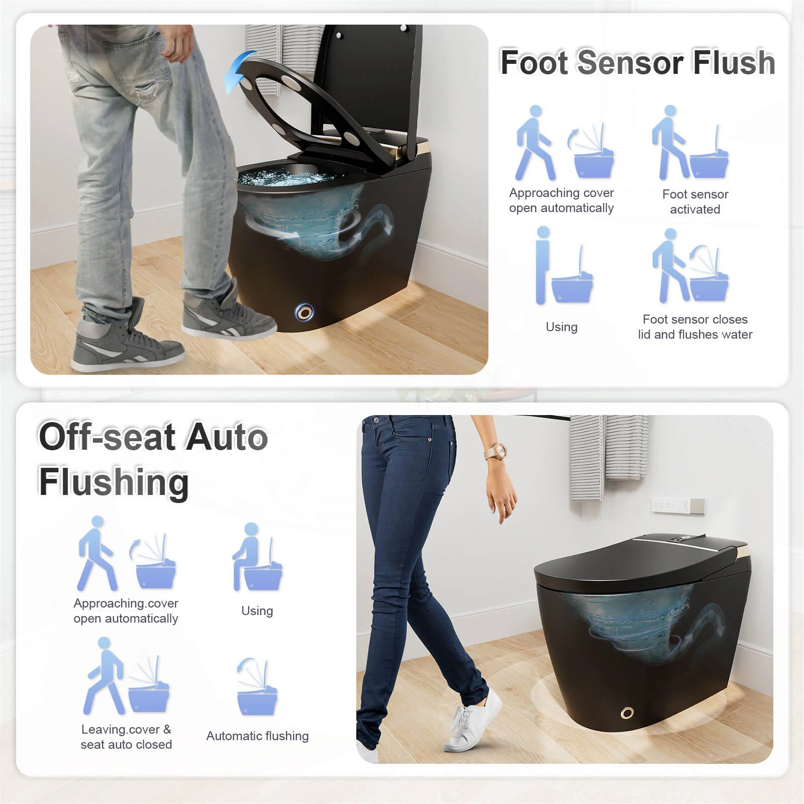 Tankless Elongated Smart Bidet Toilet with Heated Seat, Drying, Night Light - Image 23