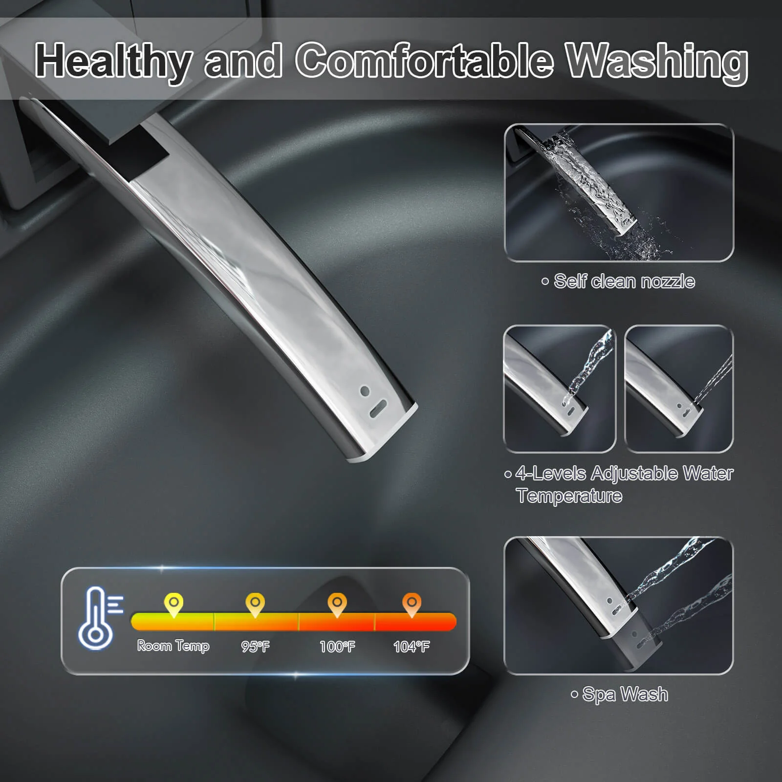 Tankless Elongated Smart Bidet Toilet with Heated Seat, Drying, Night Light - Image 33