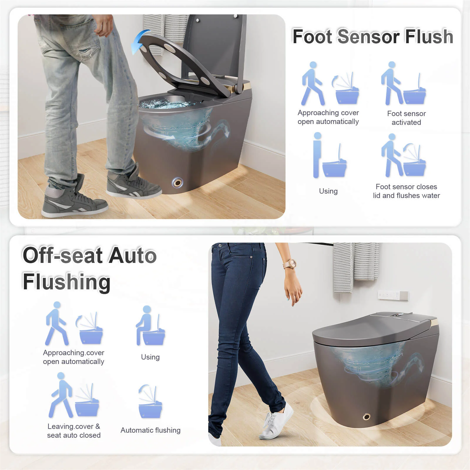 Tankless Elongated Smart Bidet Toilet with Heated Seat, Drying, Night Light - Image 36