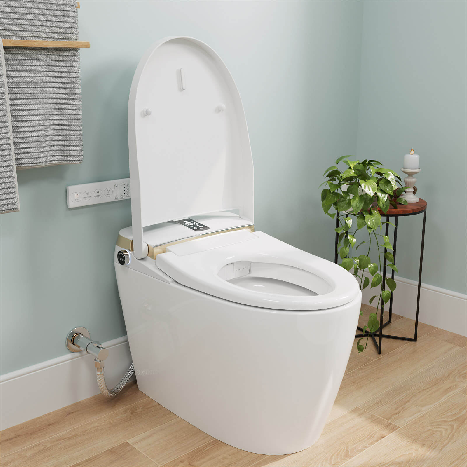 Tankless Elongated Smart Bidet Toilet with Heated Seat, Drying, Night Light - Image 5