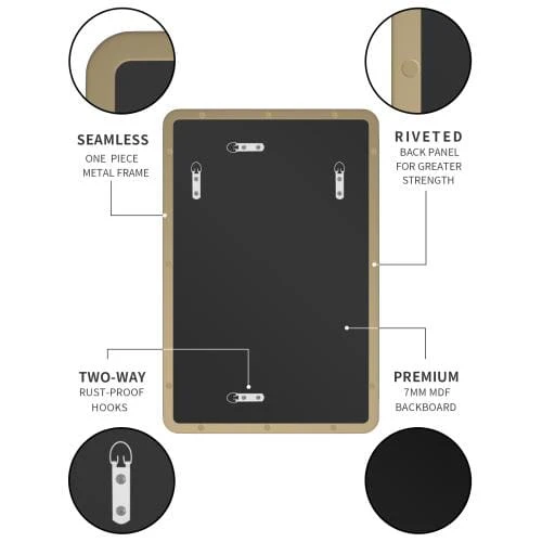 Giving Tree Metal Rectangles Wall Mirror - Image 7