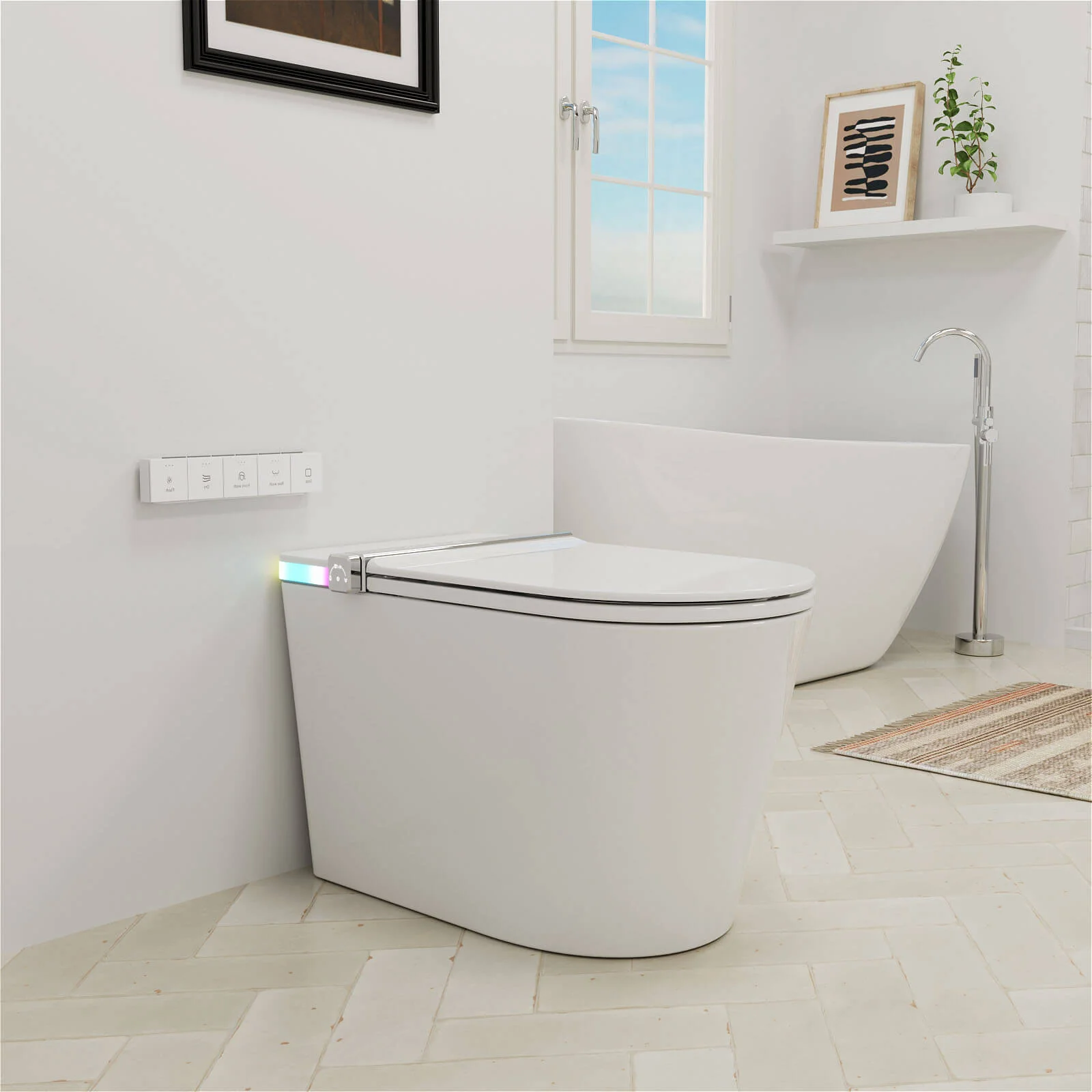 GIVINGTREE Smart Toilet with Bidet Built in, Colorful Ambient Light, Heated Seat, Automatic Flush - Image 5