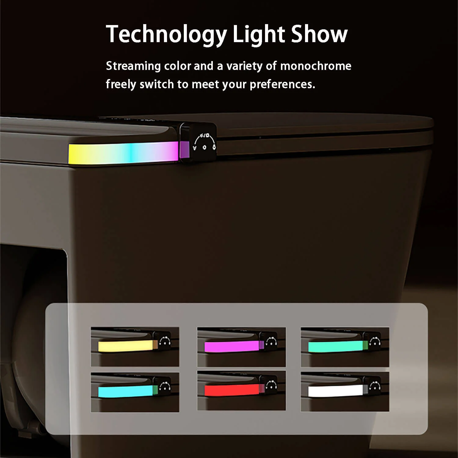 GIVINGTREE Smart Toilet with Bidet Built in, Colorful Ambient Light, Heated Seat, Automatic Flush - Image 9