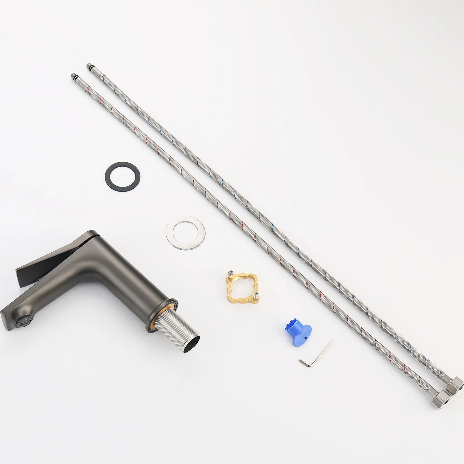 Gray Single Hole Single Handle Bathroom Faucet, Zinc Material & Chrome Finish - Image 9