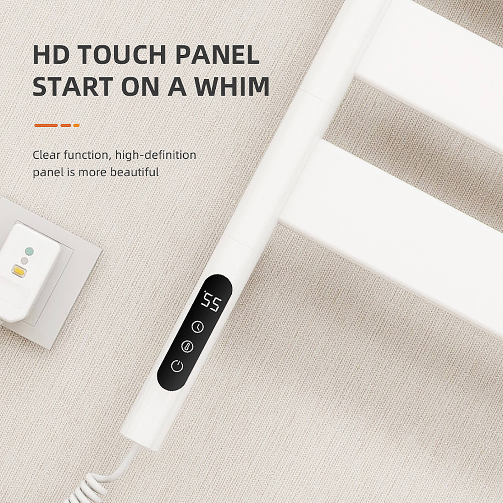 Gray Smart Towel Warmer with Timer Function - Image 12