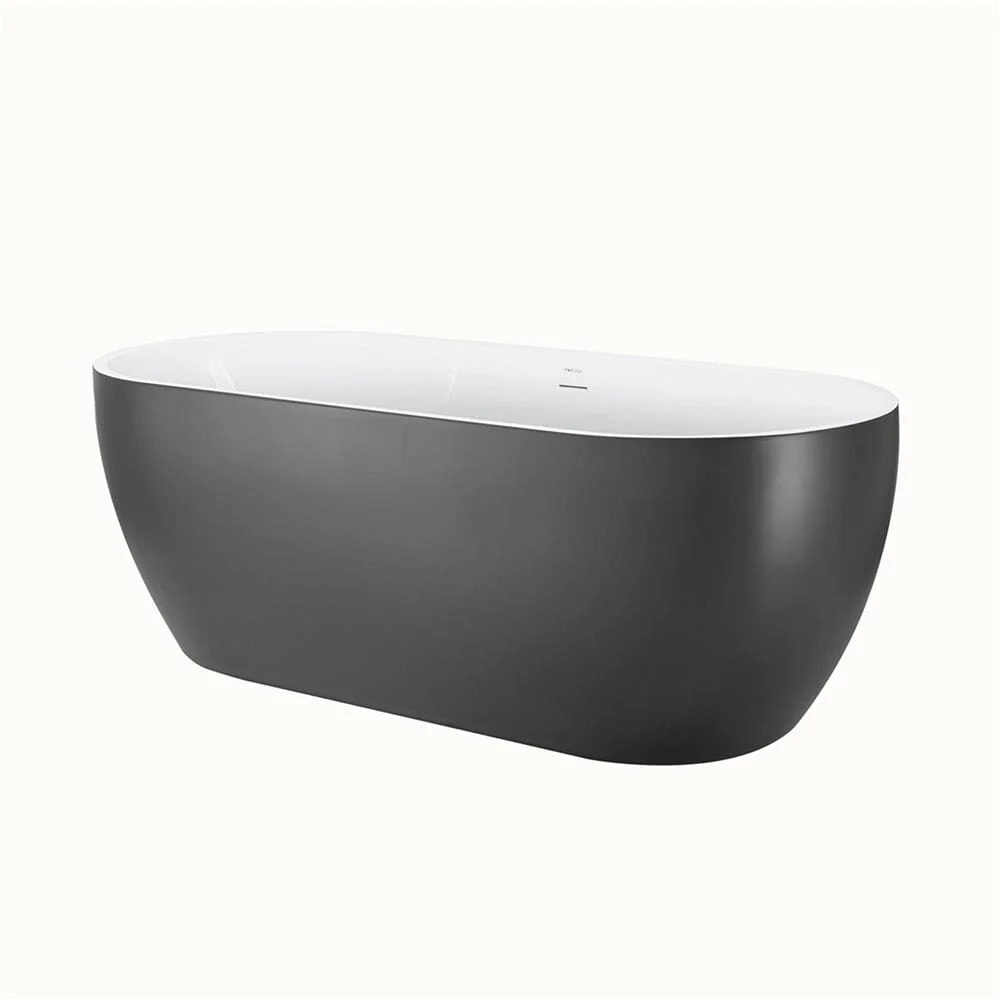 Mokleba 65'' Acrylic Oval Freestanding Soaking Bathtub with Drain - Image 16