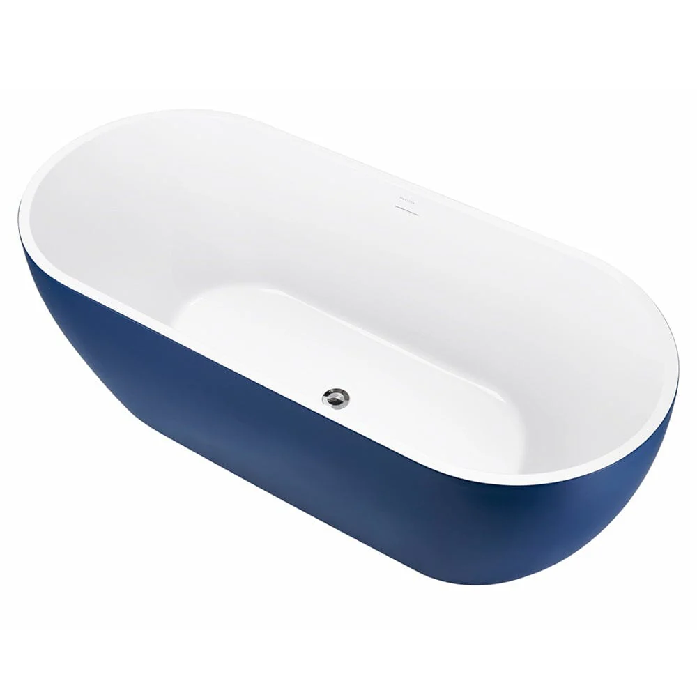 Mokleba 65'' Acrylic Oval Freestanding Soaking Bathtub with Drain - Image 29