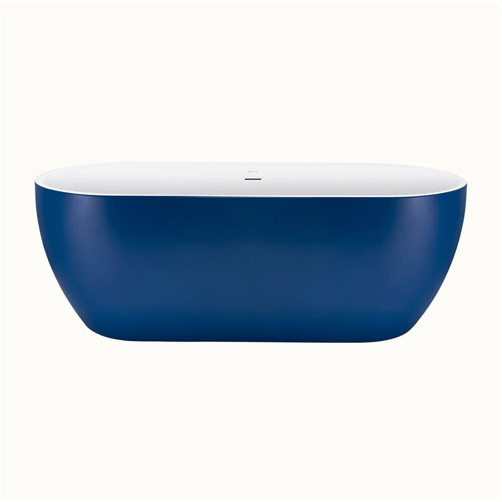 Mokleba 65'' Acrylic Oval Freestanding Soaking Bathtub with Drain - Image 30