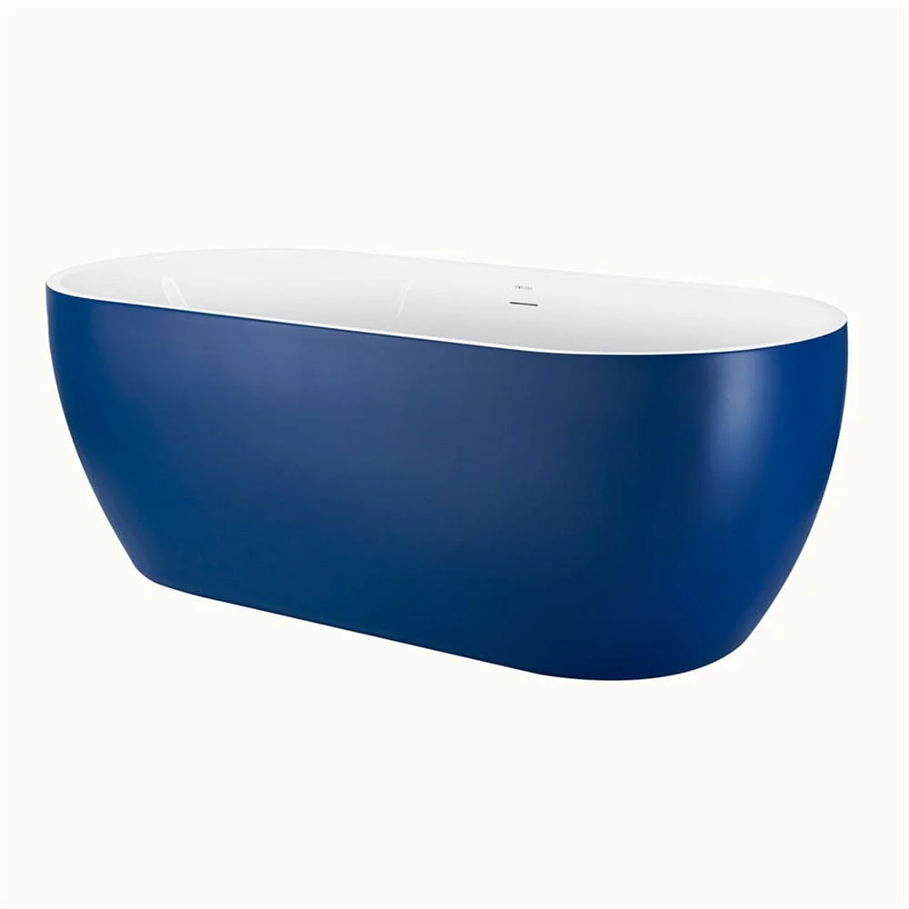 Mokleba 65'' Acrylic Oval Freestanding Soaking Bathtub with Drain - Image 31