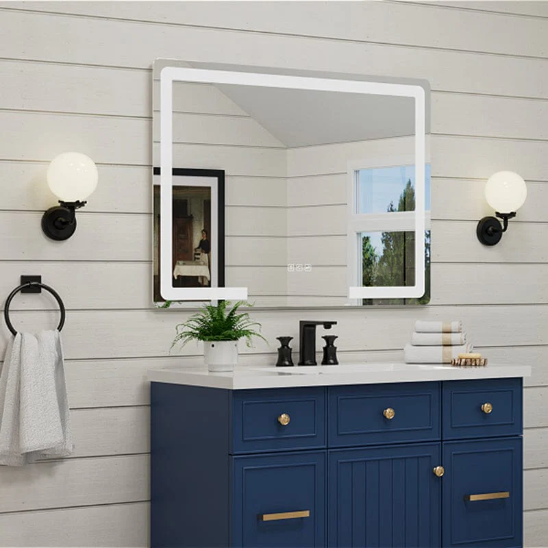 LED Light Bathroom Mirror Rounded Rectangle Frameless Anti Fog - Image 5