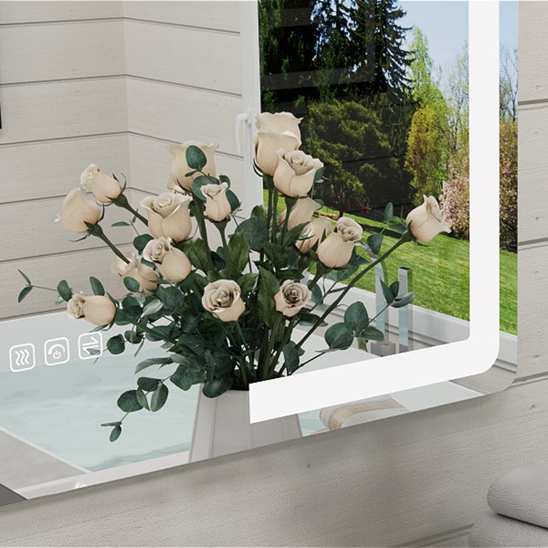 LED Light Bathroom Mirror Rounded Rectangle Frameless Anti Fog - Image 6