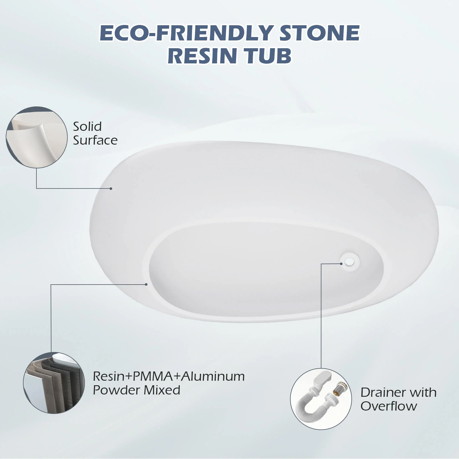 Luxurious 63" Single Slipper Freestanding Soaking Tub - Image 12