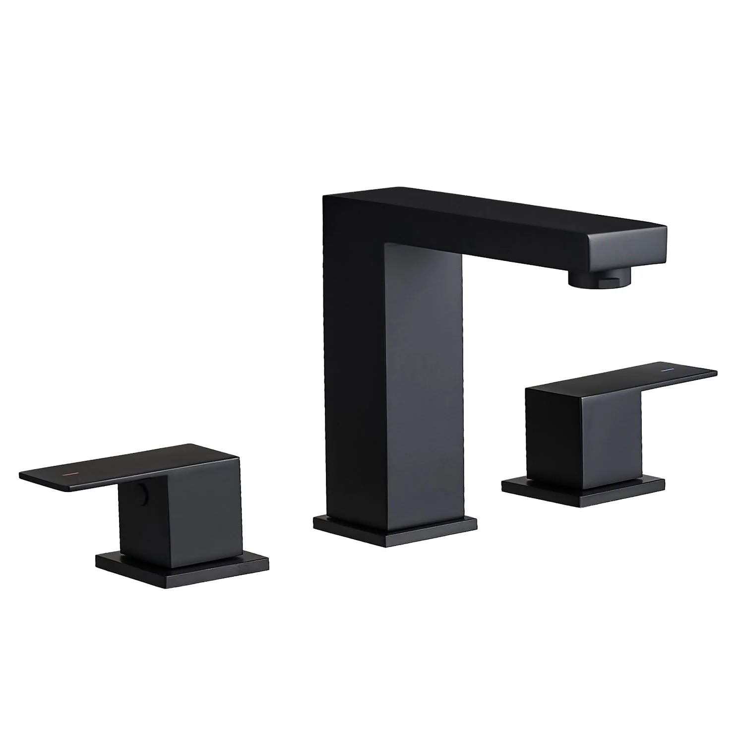 Matte Black Double Handle 3 Hole 8 Inch Widespread Bathroom Faucet - Image 7
