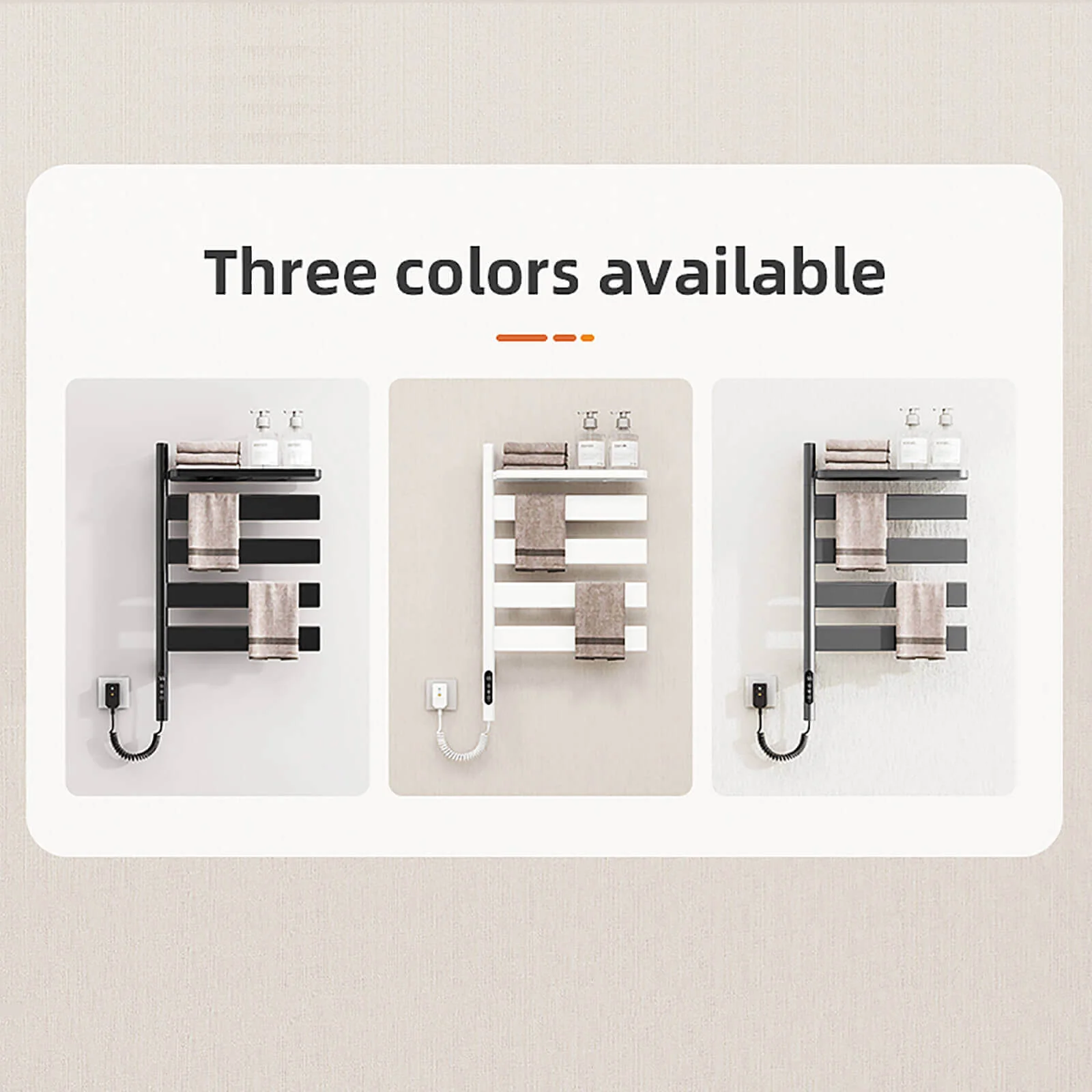 Matte Black Smart Towel Warmer with Timer Function - Image 15