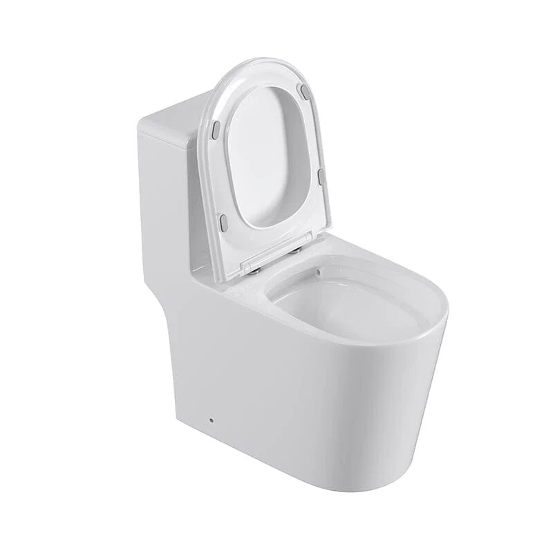 Modern Small One-Piece Floor Mount Toilet 1.1/1.6 GPF Dual Flush and Soft Close Seat - Image 10