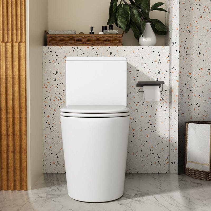 Modern Small One-Piece Floor Mount Toilet 1.1/1.6 GPF Dual Flush and Soft Close Seat - Image 3