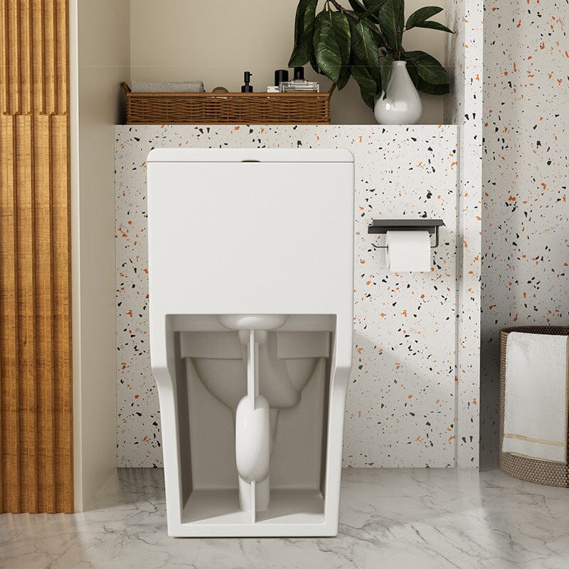 Modern Small One-Piece Floor Mount Toilet 1.1/1.6 GPF Dual Flush and Soft Close Seat - Image 4