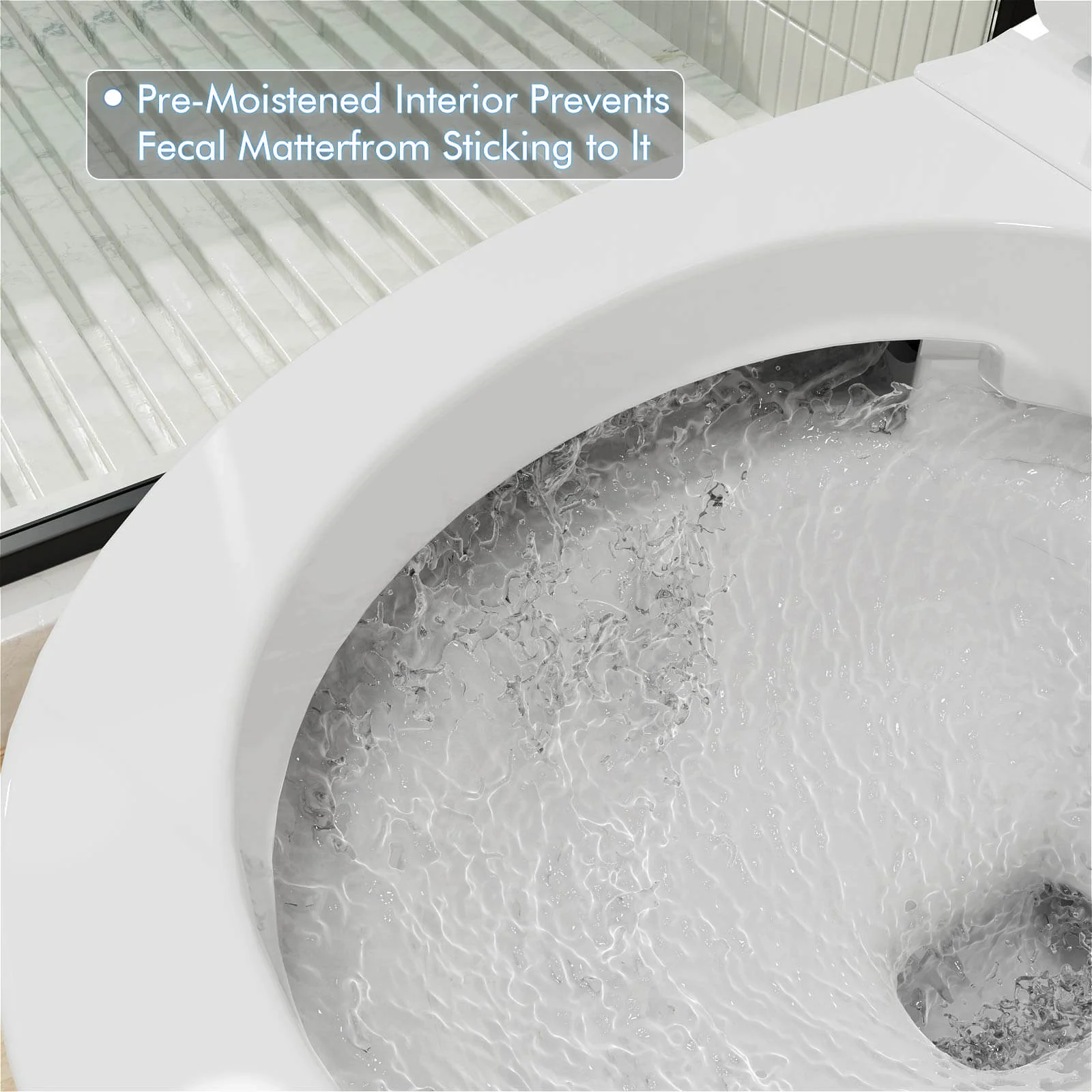 Modern Egg-Shaped Floor Mounted Smart Toilet with Built-in Water Tank - Image 12