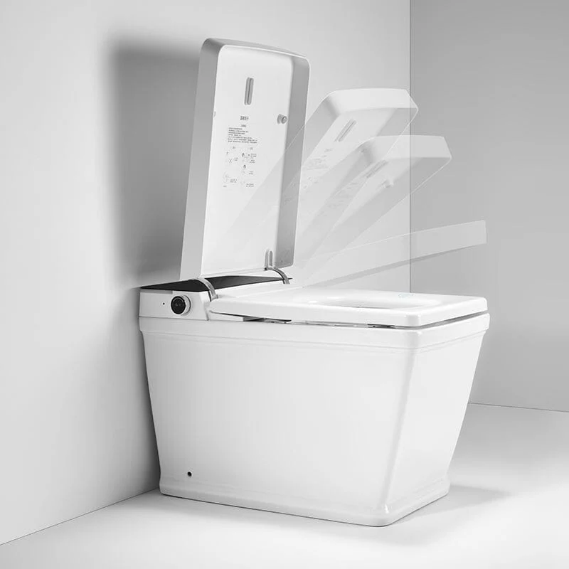 Modern Floor Mounted Square Smart Toilet with Remote Control and Automatic Cover - Image 10