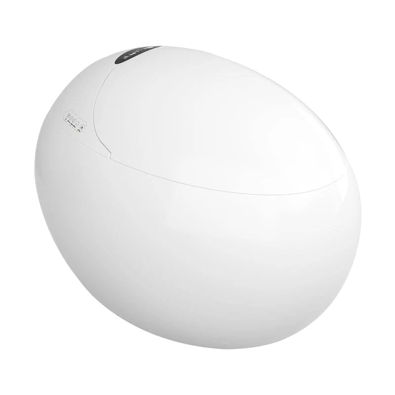 Modern White Egg-Shaped Smart Toilet with Remote Control - Image 10