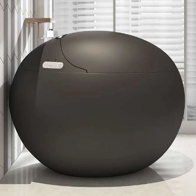 Modern White Egg-Shaped Smart Toilet with Remote Control - Image 12