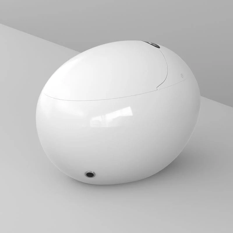 Modern White Egg-Shaped Smart Toilet with Remote Control - Image 6