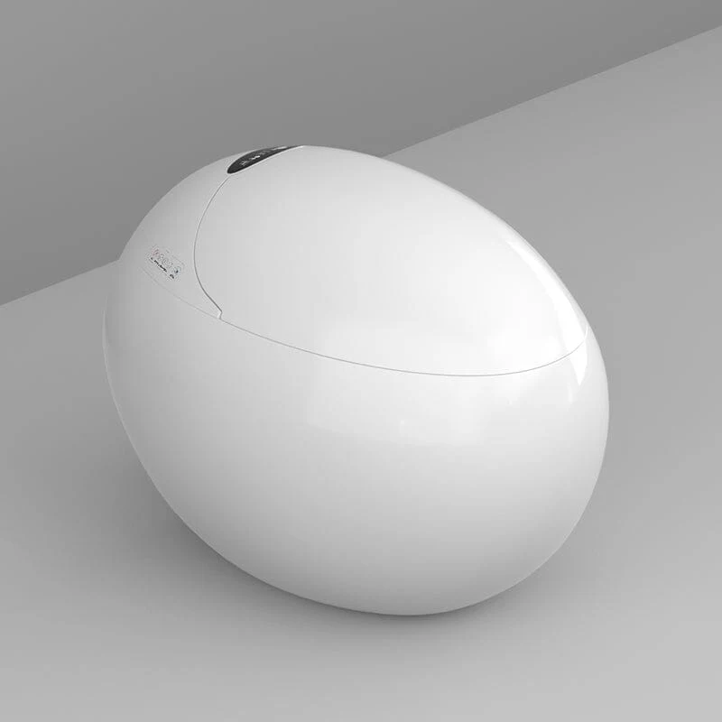 Modern White Egg-Shaped Smart Toilet with Remote Control - Image 7