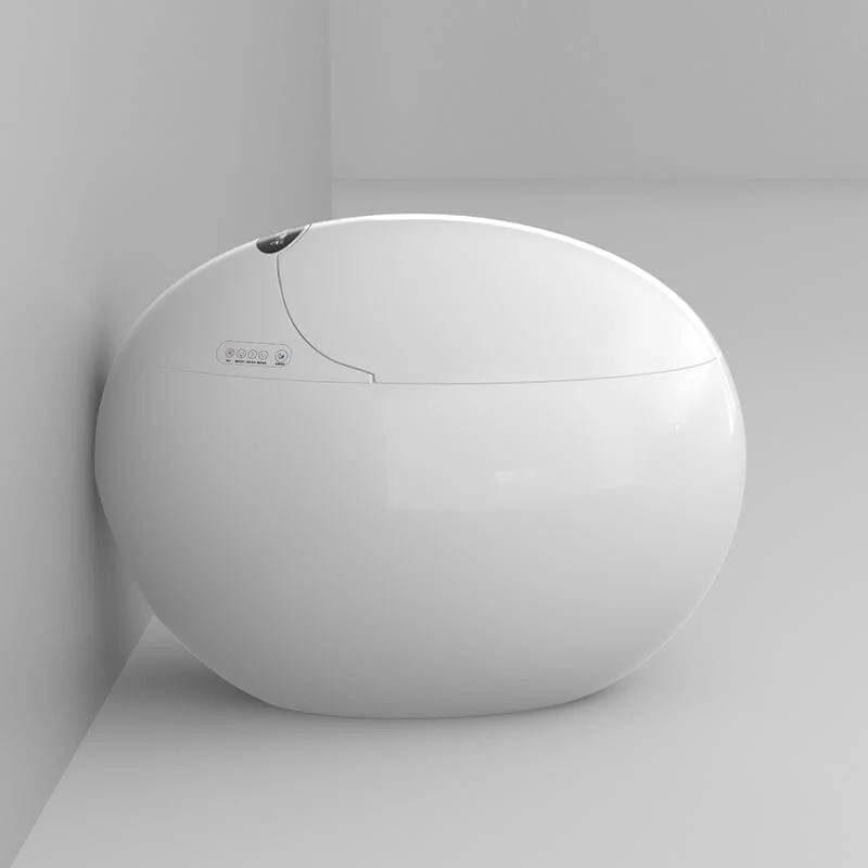 Modern White Egg-Shaped Smart Toilet with Remote Control - Image 8