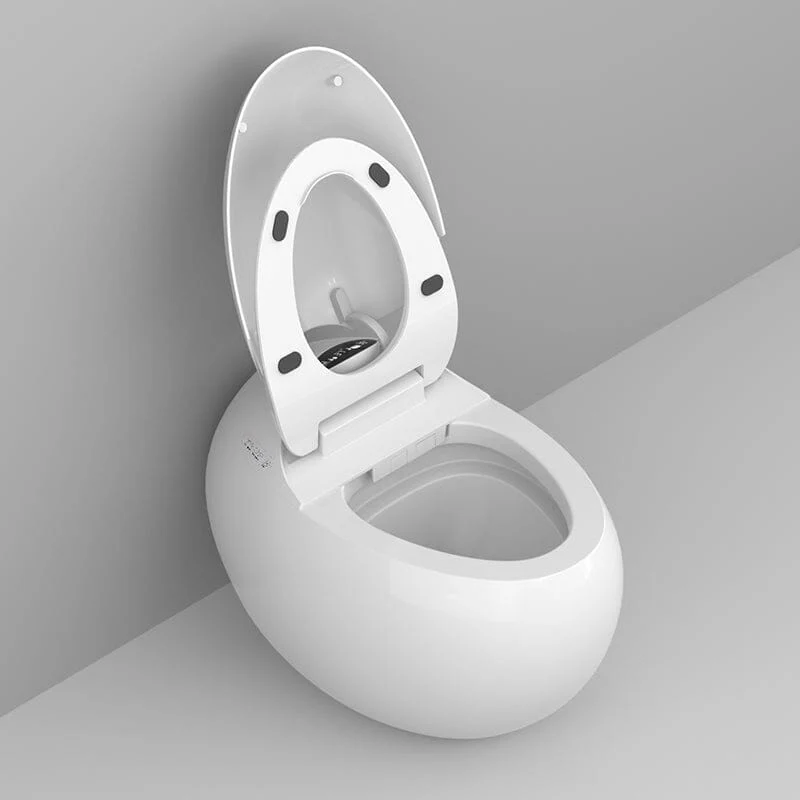 Modern White Egg-Shaped Smart Toilet with Remote Control - Image 9