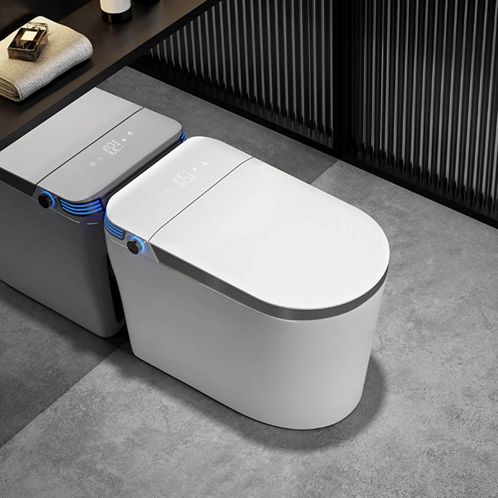Modern Smart Bidet Toilet with LED Light, Heated Seat, Automatic Flush Tankless - Image 15