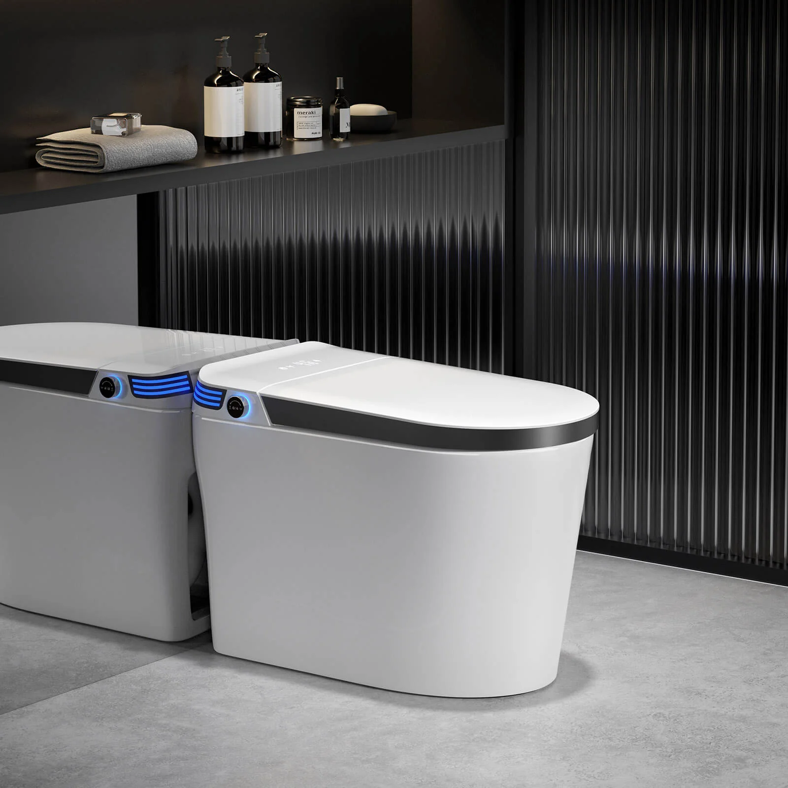 Modern Smart Bidet Toilet with LED Light, Heated Seat, Automatic Flush Tankless - Image 16