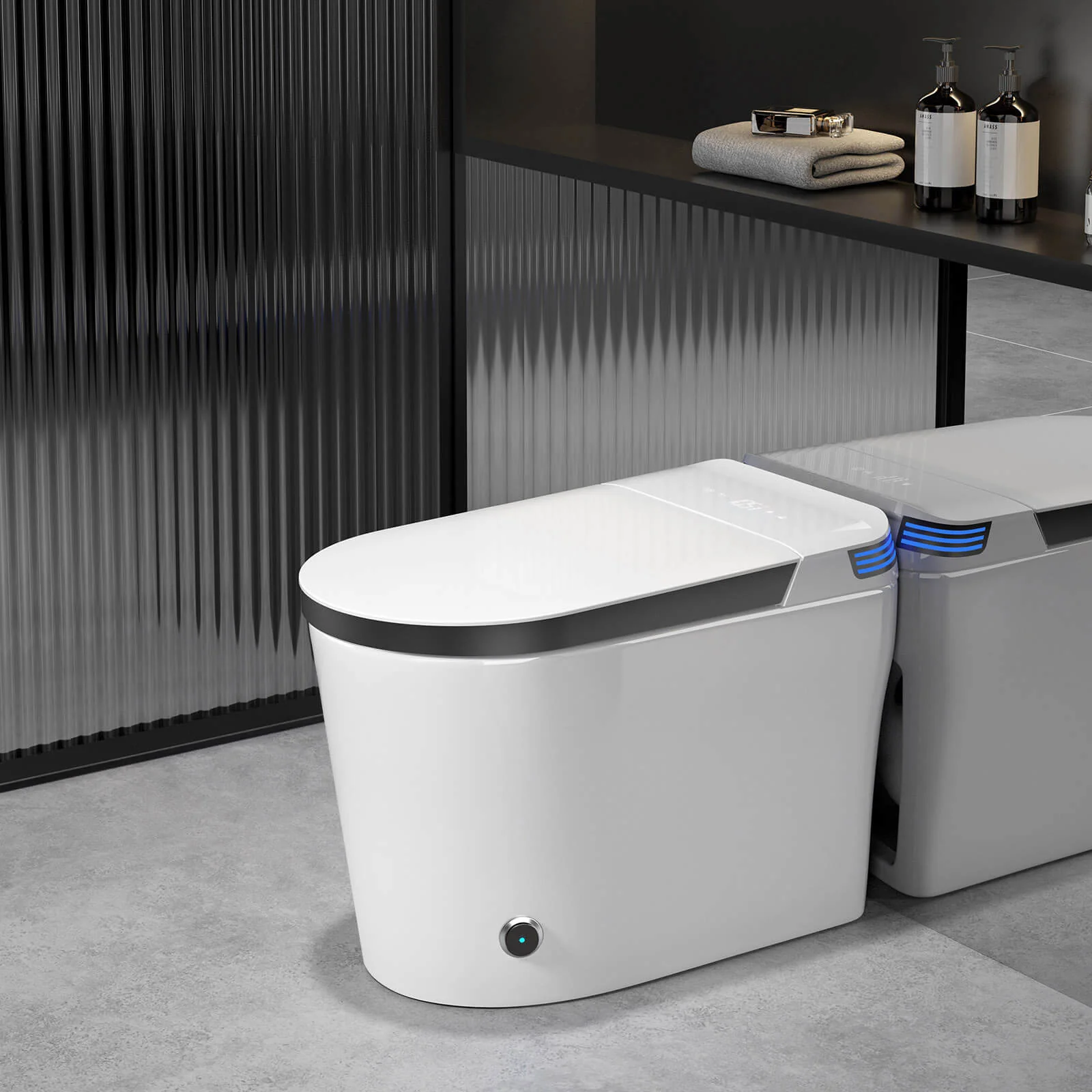 Modern Smart Bidet Toilet with LED Light, Heated Seat, Automatic Flush Tankless - Image 17
