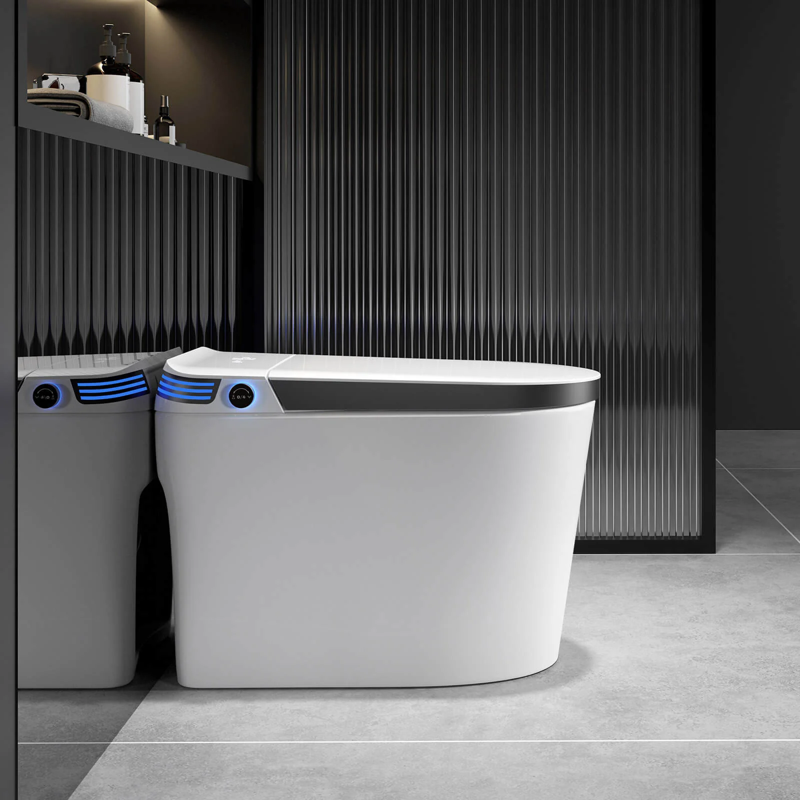 Modern Smart Bidet Toilet with LED Light, Heated Seat, Automatic Flush Tankless - Image 18