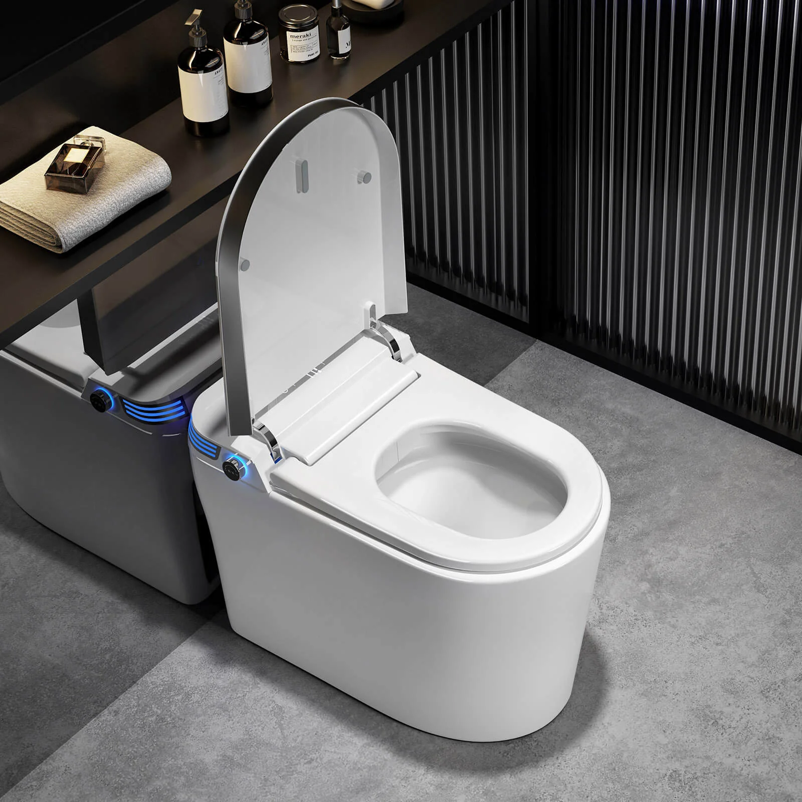 Modern Smart Bidet Toilet with LED Light, Heated Seat, Automatic Flush Tankless - Image 19