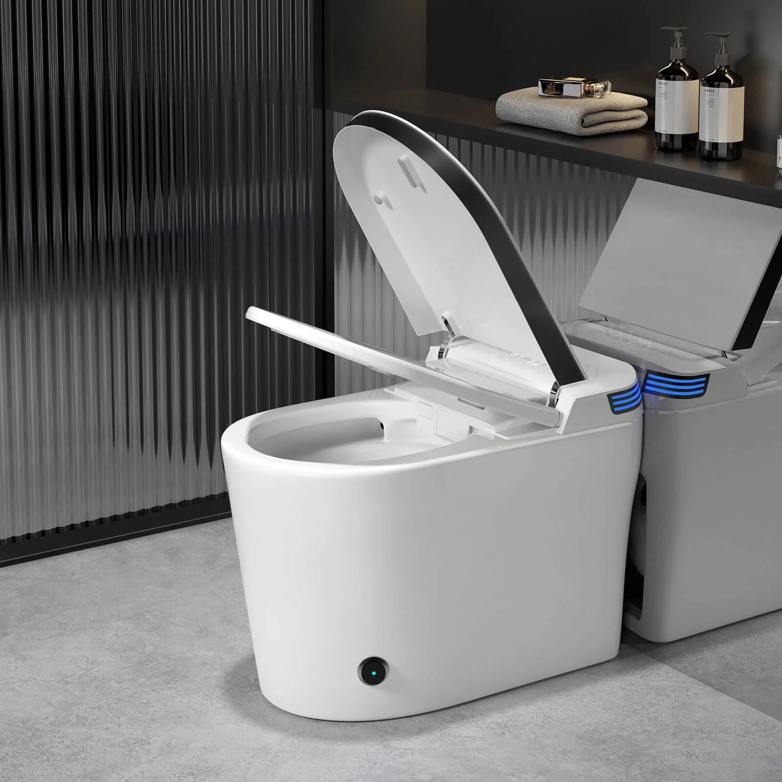 Modern Smart Bidet Toilet with LED Light, Heated Seat, Automatic Flush Tankless - Image 20